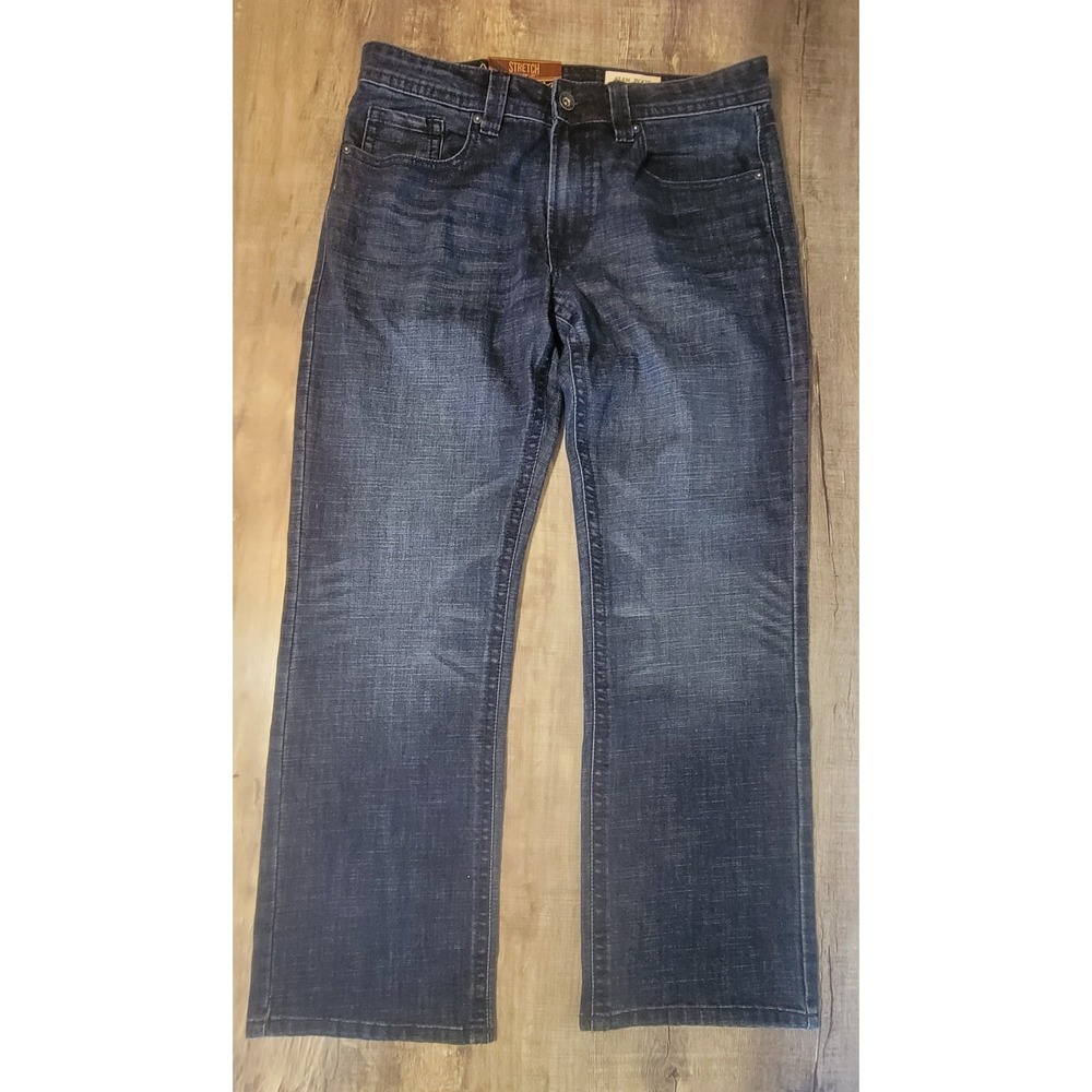 TK Axel Mens 34x32 Slim Boot Stretch Dark Blue Denim Jeans New NWT - Picture 2 of 16